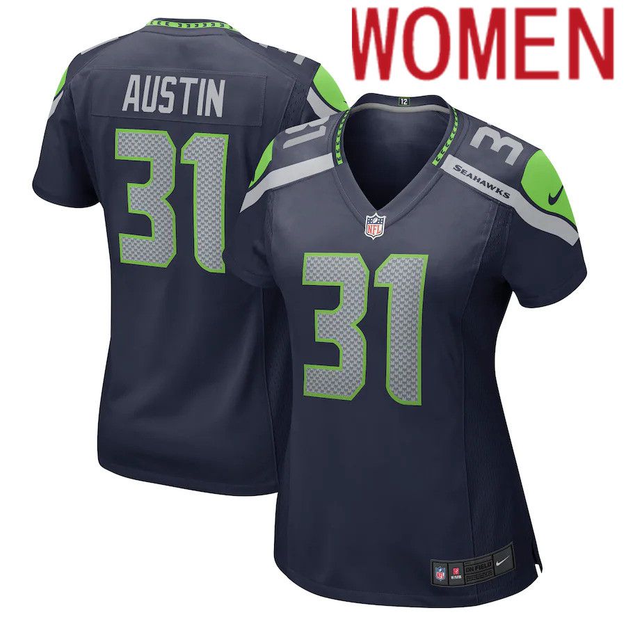 Women Seattle Seahawks 31 Blessuan Austin Nike College Navy Game NFL Jersey